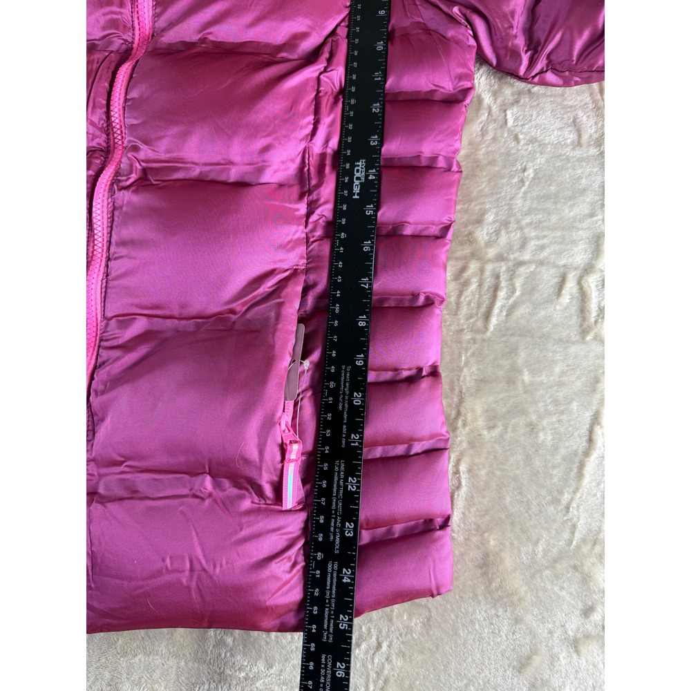 Champion Girls Puffer Jacket Magenta Pink Faux Fur Lined Hooded XL 14-16 NEW - Picture 10 of 17
